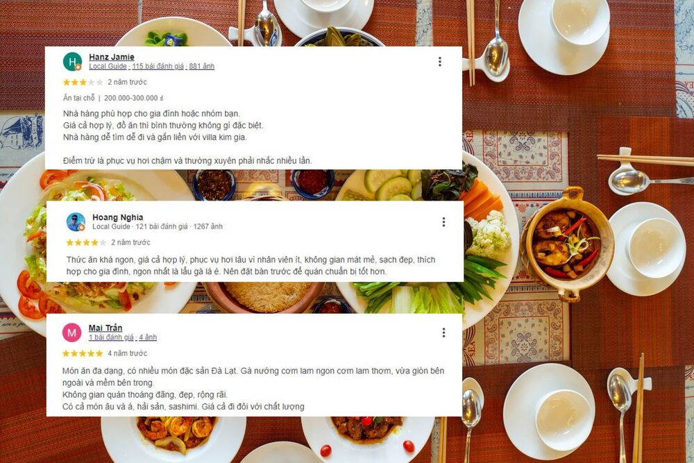 Đánh giá của thực khách về Nhà hàng Kim Gia